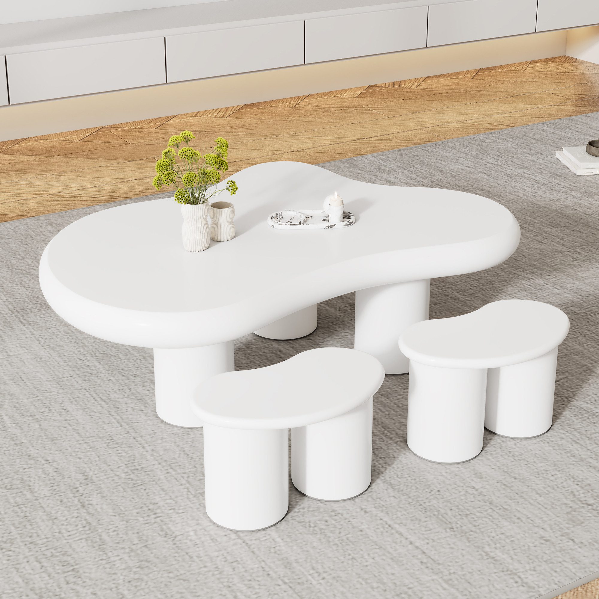 OKWISH Couchtisch Beistelltisch Scandi (Wohnzimmertisch, Kaffetisch, günstig online kaufen