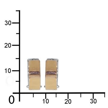 OSTSEE-SCHMUCK Klappcreolen - Sunny Exklusiv - Silber 925/000 & Gold 585/000 - (2-tlg)