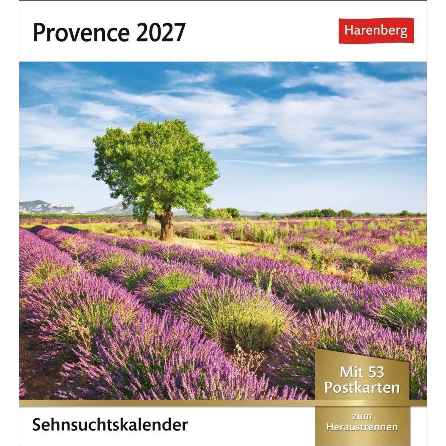 Wandkalender Provence Sehnsuchtskalender 2027 - Wochenkalender mit 53 Postkarten