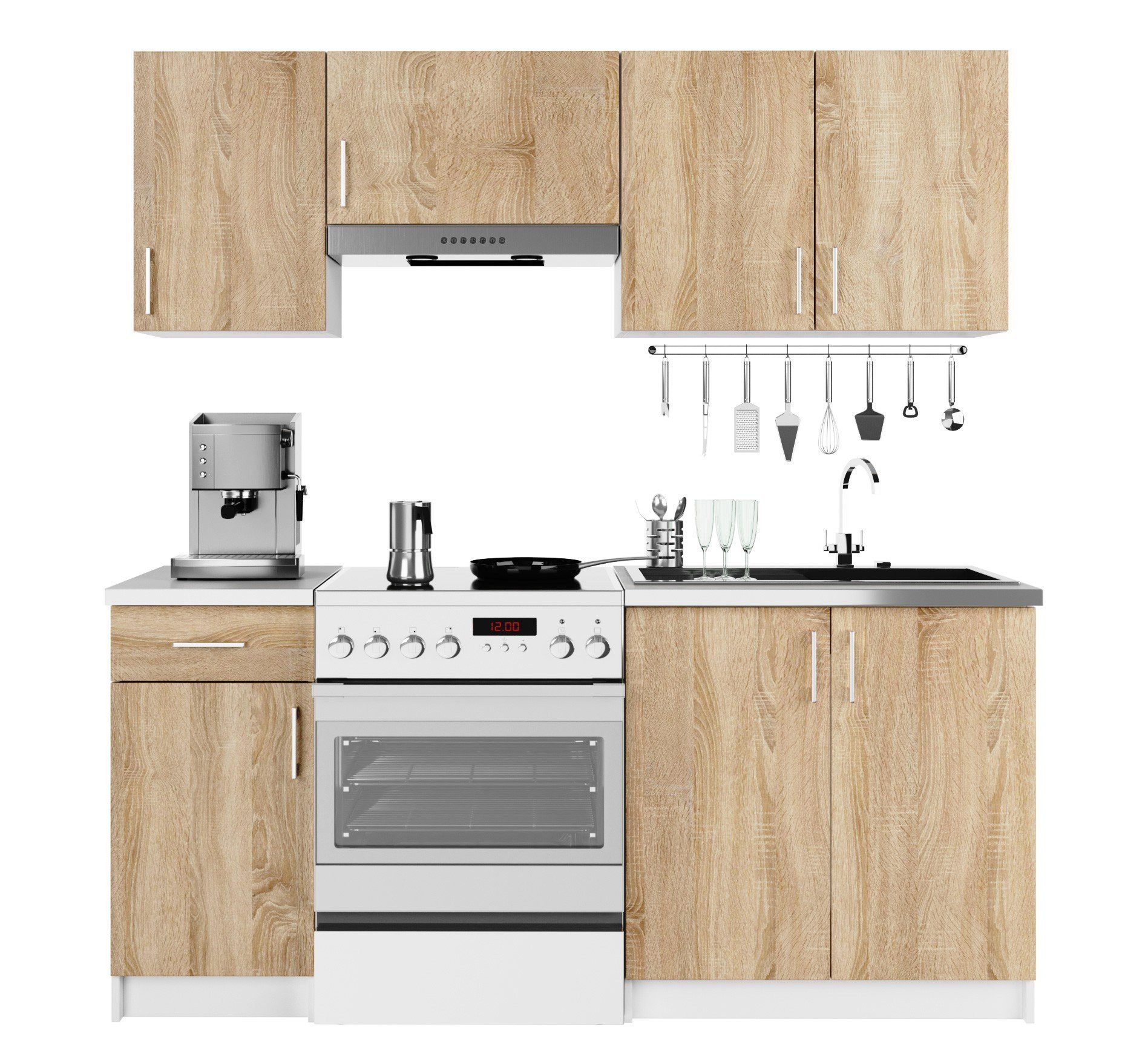 Raumhirsch Furniture Küchenzeile Hochglanz Küchenblock - Modulare Gestaltung - Küchenmöbel Set, Küchenzeile, modernes Design, pflegeleicht, Modularität, Stauraum