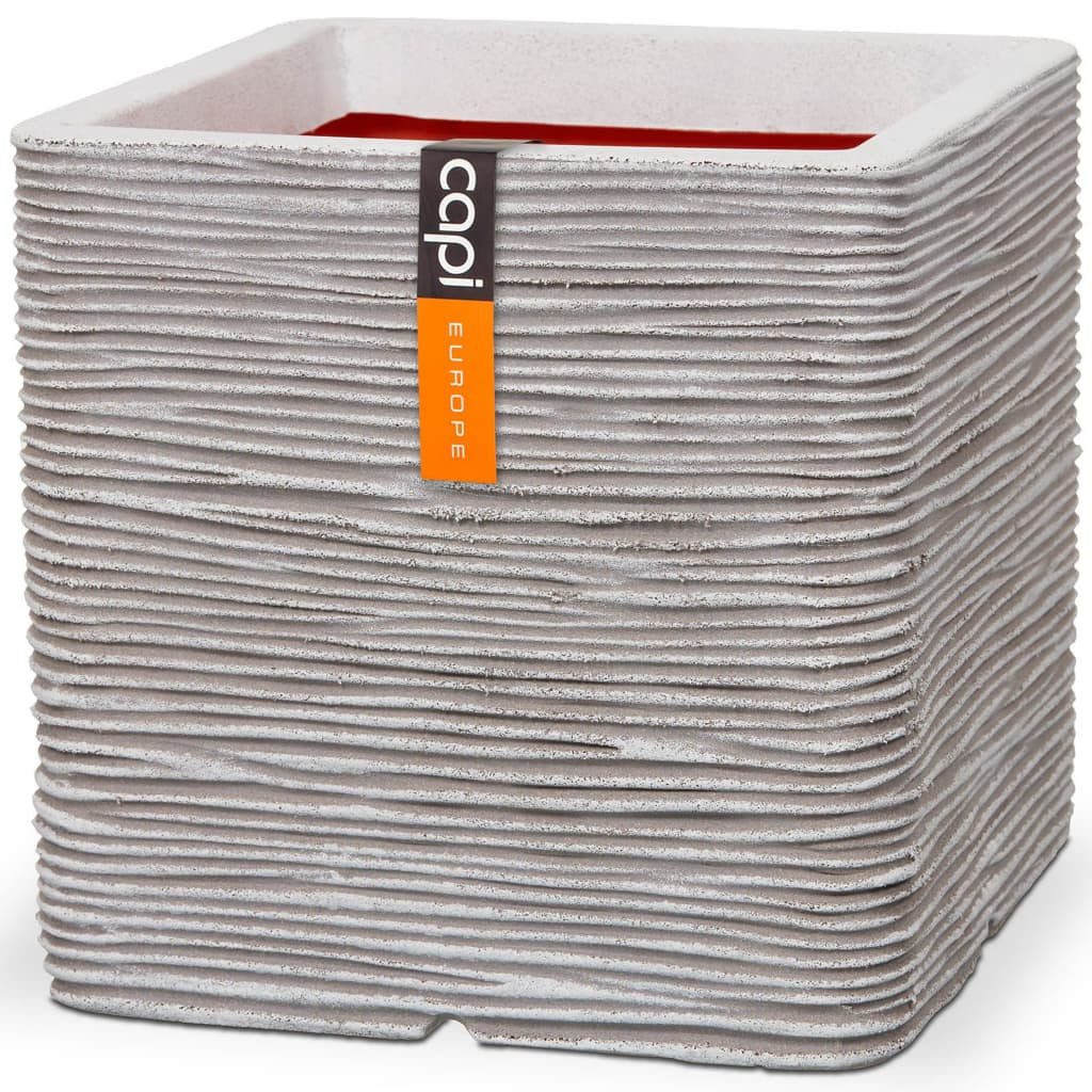 Capi Blumentopf Blumentopf Nature Rib Quadratisch 30x30 cm Elfenbein KOFI902 (1 St)