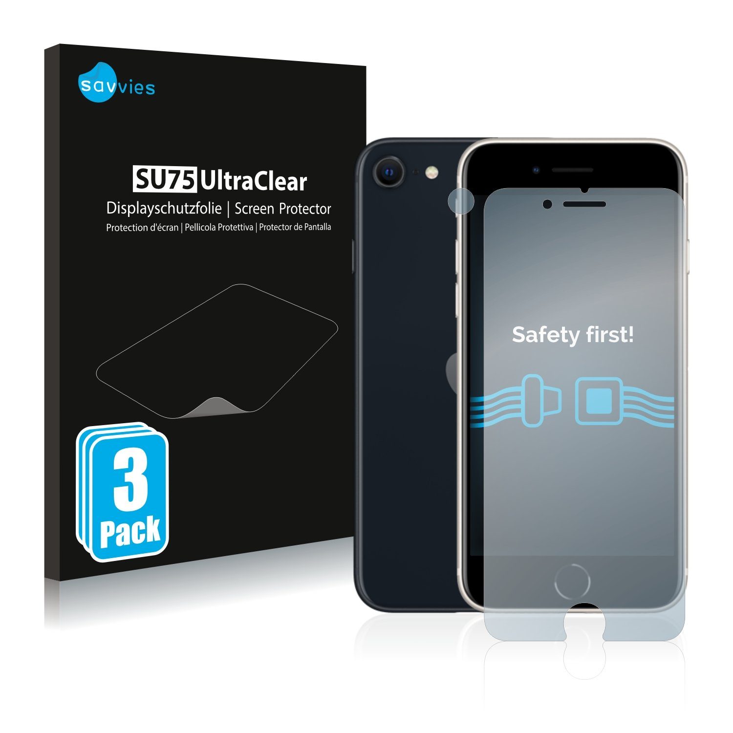 Savvies Schutzfolie für Apple iPhone SE 3 2022 (Display+Kamera