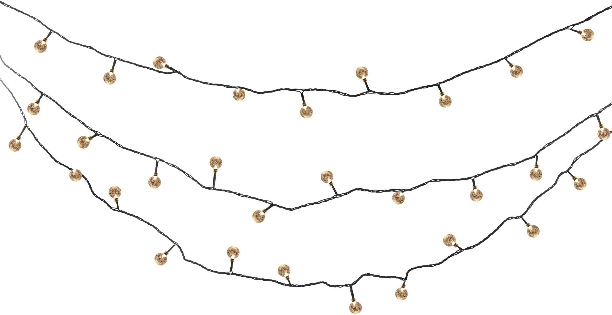 näve LED-Lichterkette Becul, 50-flammig, Solar, 50 Leuchtkugeln, 8 Leuchtmodi per Fernbedienung inkl., Timer