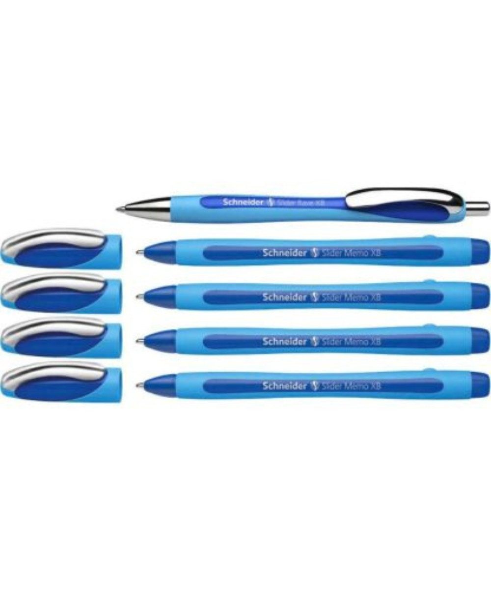 Schneider Fineliner Schneider 4 Slider Memo XB +1 Slider Rave Kugelschreiber Pack, (packung, 5-tlg., Stifte), nachfüllbar, dokumentenecht