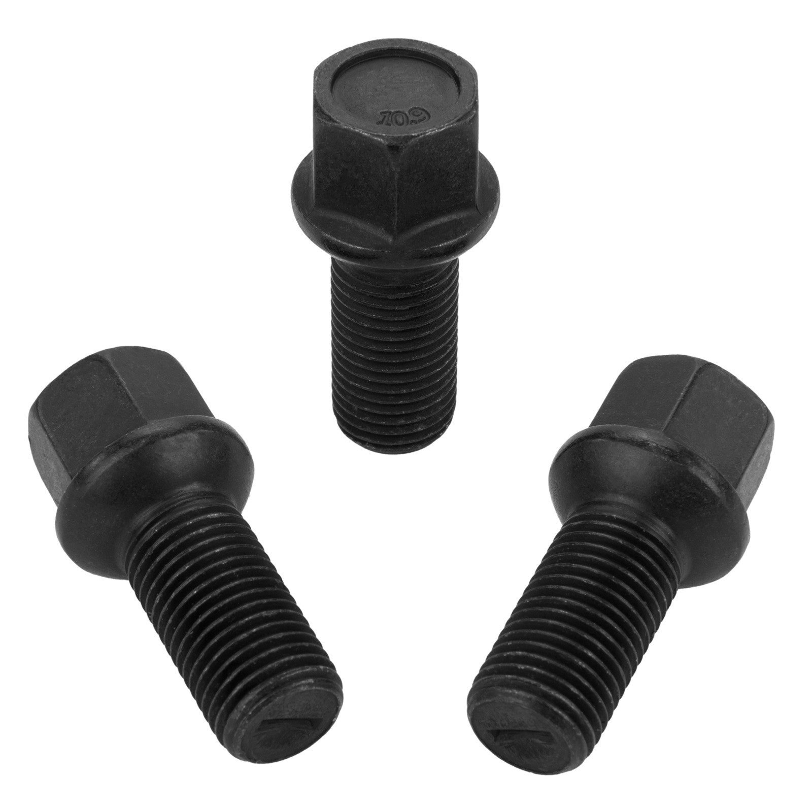 HASKYY Schrauben-Set 20x Radschrauben Schwarz M14x1,5x27 mm Kugel R13 SW17 inkl. Beutel