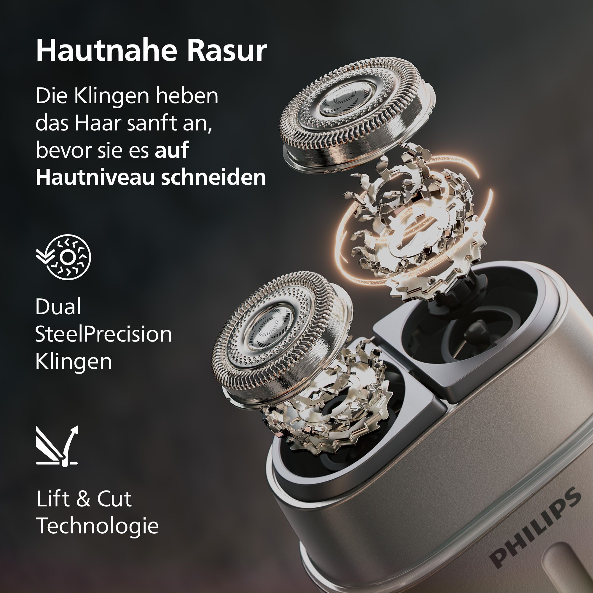 Philips Elektrorasierer S791/06, Aufsätze: 1, mit Dual SteelPrecision Klingen, 4D Flex Heads, inkl. Nasenhaartrimmer
