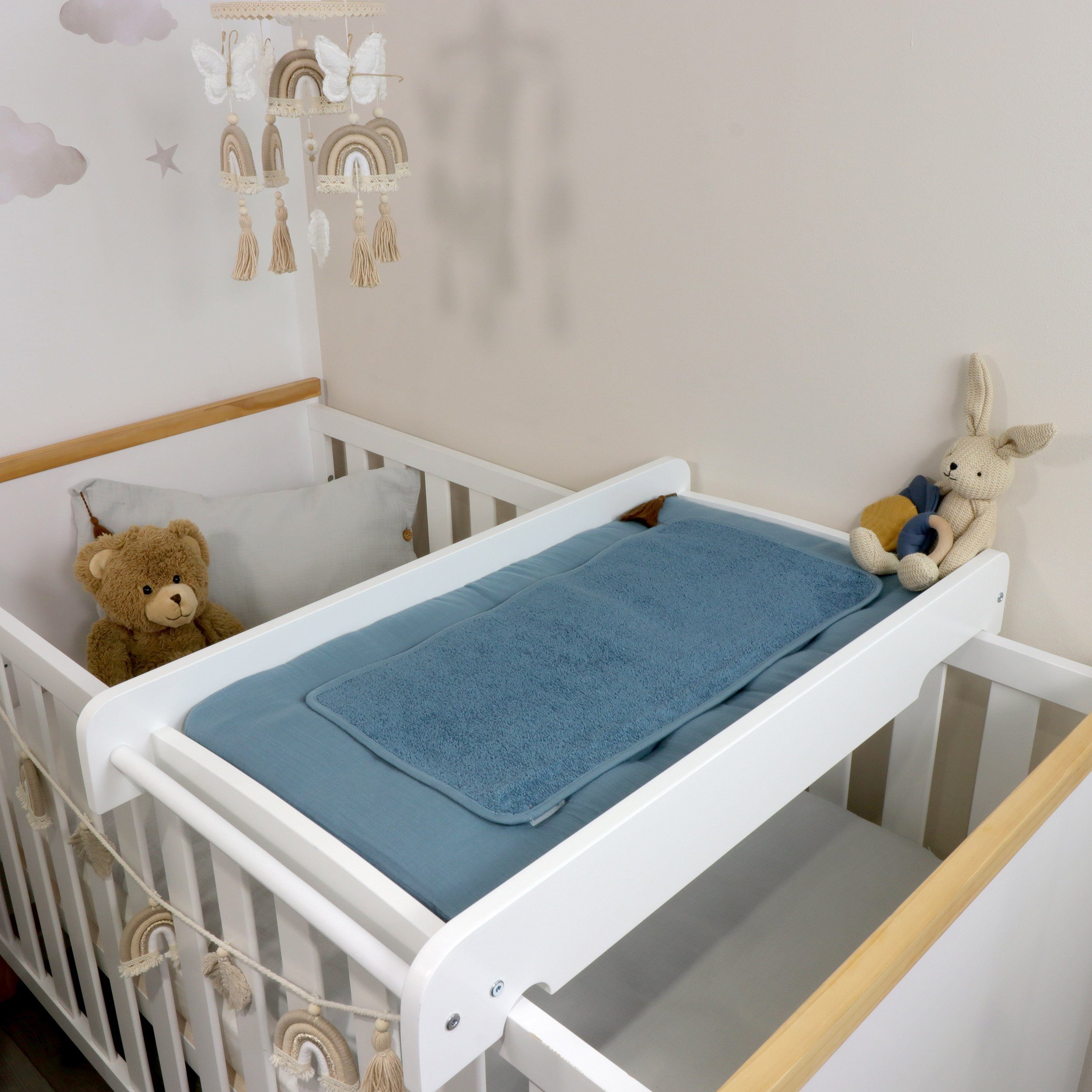 Puckdaddy GmbH Wickelauflage Astrid - Petrol 42x76cm für Wickelbrett (1x Wickelauflage)