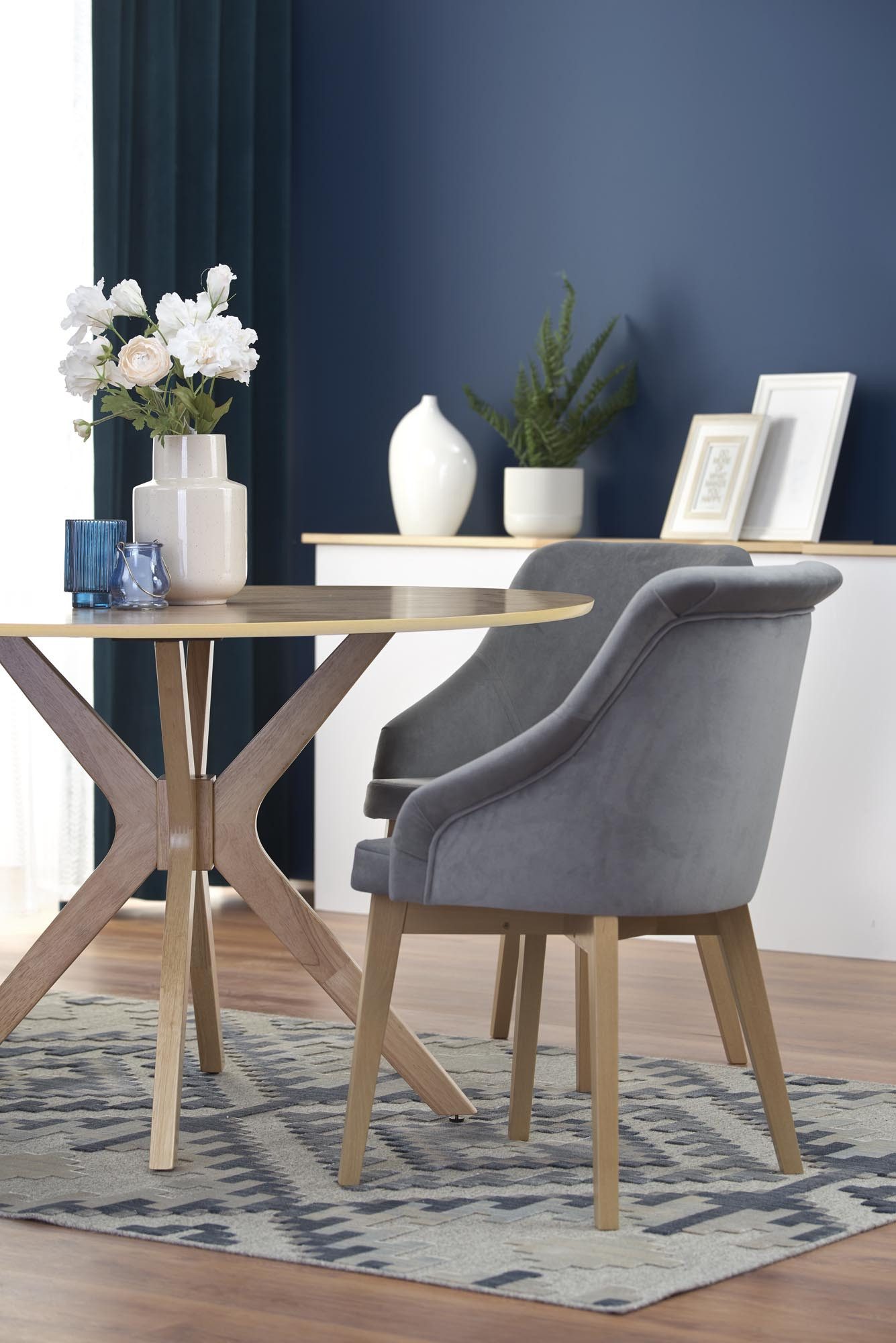 designimpex Esstisch Esstisch HAN-111 rund Eiche Natur Massiv Tisch Echtholz Esszimmertisch, Esstisch, Esszimmertisch, Küche, Tisch, Couchtisch, Wohnzimmertisch