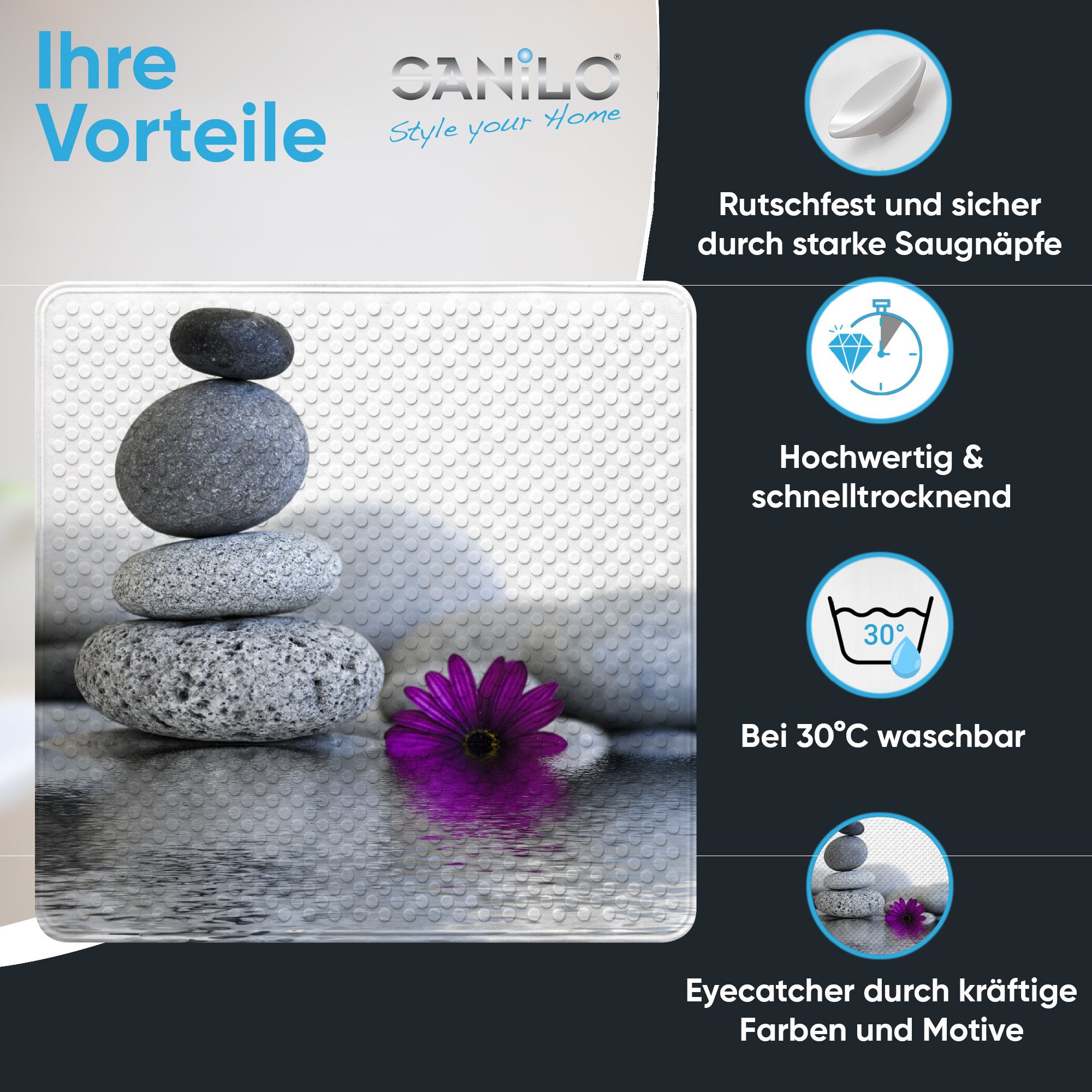Sanilo Duschmatte Energy Stones, rutschfeste & günstig online kaufen