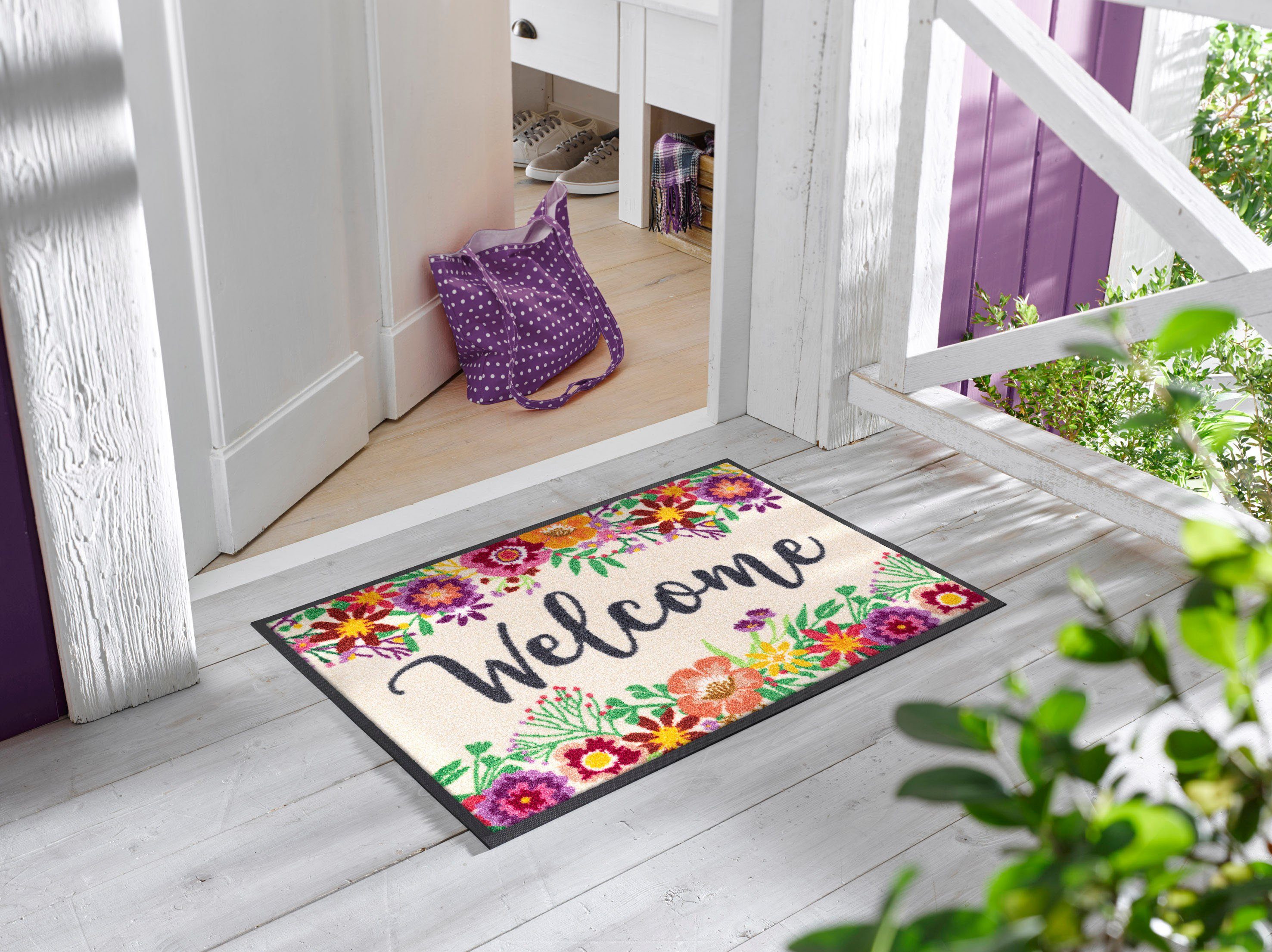 wash+dry by Kleen-Tex Fußmatte Welcome Blooming, günstig online kaufen