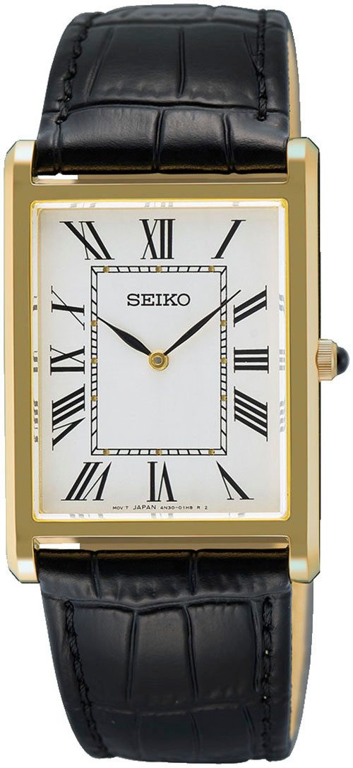 Seiko Quarzuhr SWR104P1, Armbanduhr, Herrenuhr, Lederarmband, analog, Saphi günstig online kaufen