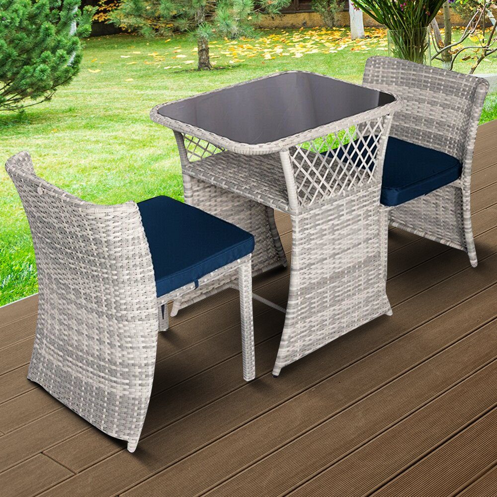 Gartenmöbel Lounge Stühle Tisch Handgeflochten Sitzgruppe Terrassen Garnitur 