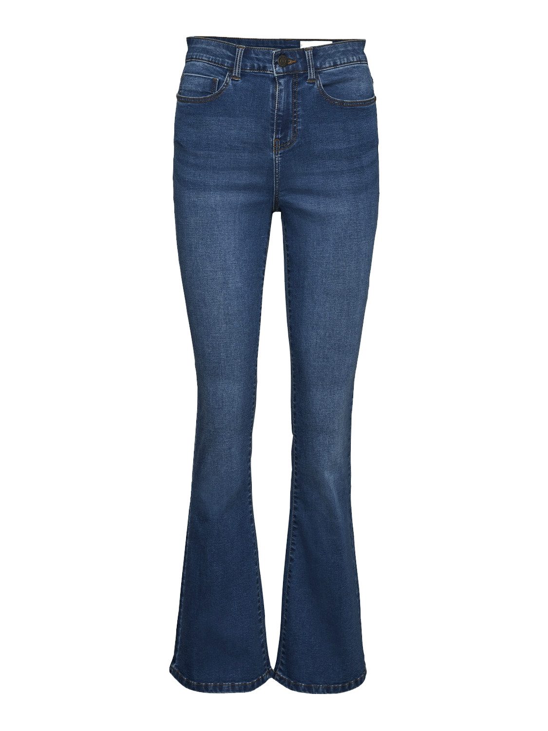 High-waist-Jeans NMSALLIE HW FLARE JEAN VI021MB FWD NOOS