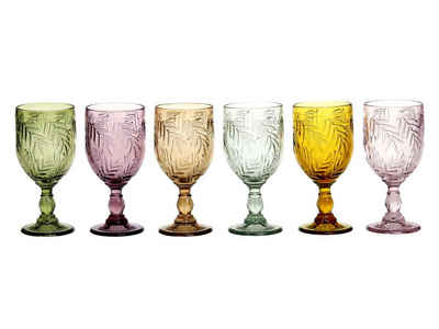 Chic Antique Weinglas 6er Set Weingläser Saint Emilion Blattmuster, Glas