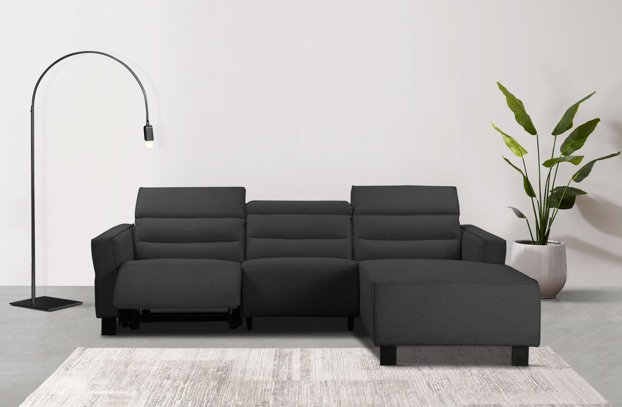 Home affaire Ecksofa "Carpari, L-Form, 263 cm, manuelle o. elektrische Rela günstig online kaufen