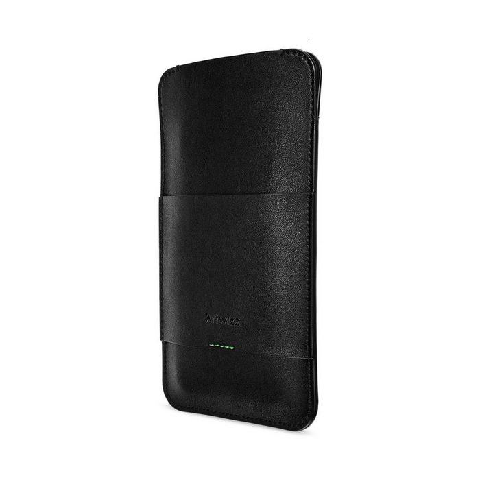 Artwizz Smartphone-Hülle Artwizz PouchPouch Handy-Tasche in klassischer Lederoptik für Motorola Moto G7 Power - Etui mit Innen- und Außenfach - Schwarz