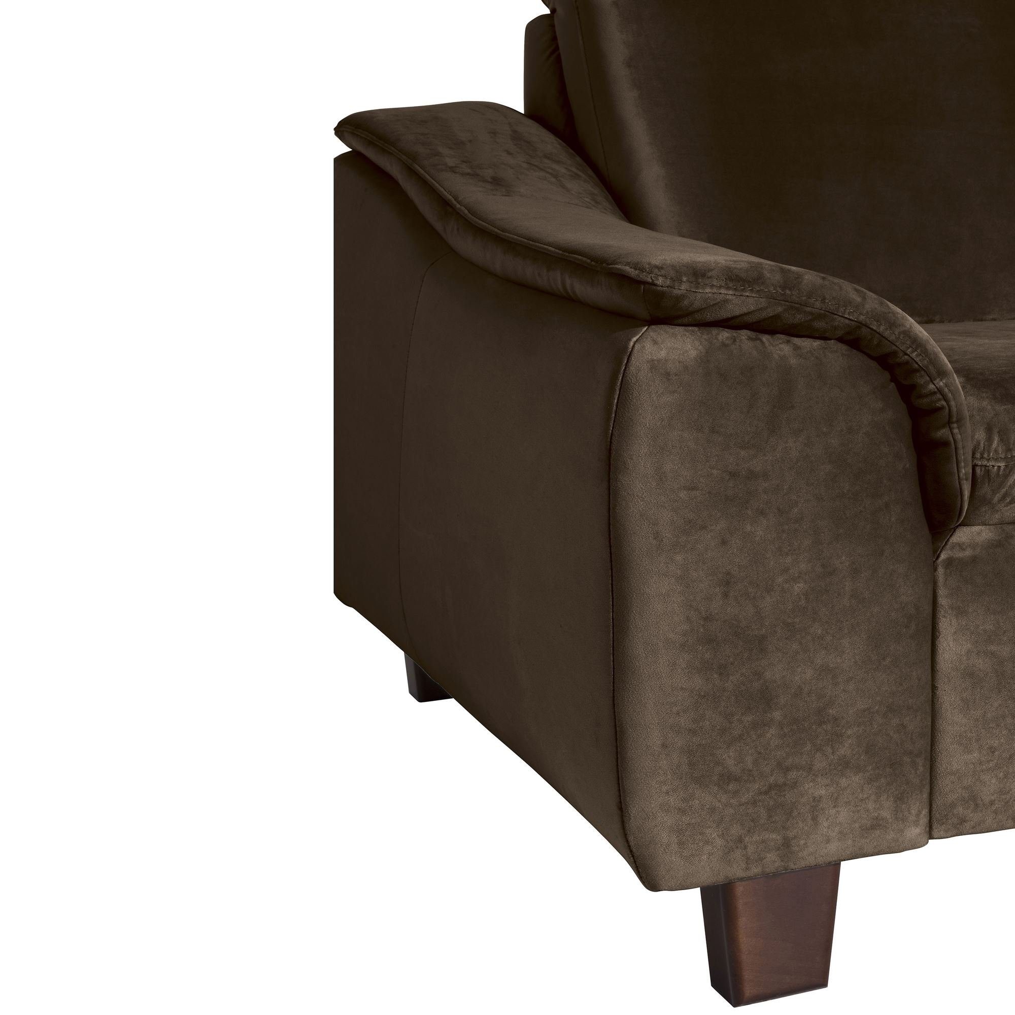58 Bezug / Sessel Sessel 22976 nussbaum Kostenlosem Kessel dunkel Samtvelours braun Buche aufm inkl. hochwertig (Sparpreis Katti Versand, 1-St), verarbeitet,bequemer Sitz