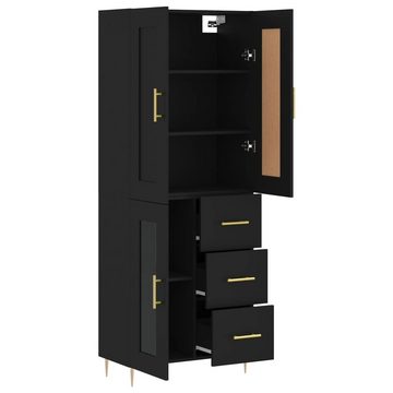 furnicato Sideboard Highboard Schwarz 69,5x34x180 cm Holzwerkstoff