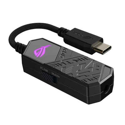 Asus ROG Clavis Gaming-Headset Zubehör (USB-C auf 3,5mm, Gaming-DAC, Ai-Noise-Cancelling-Mikrofon, MQA-Rendering-Technologie)