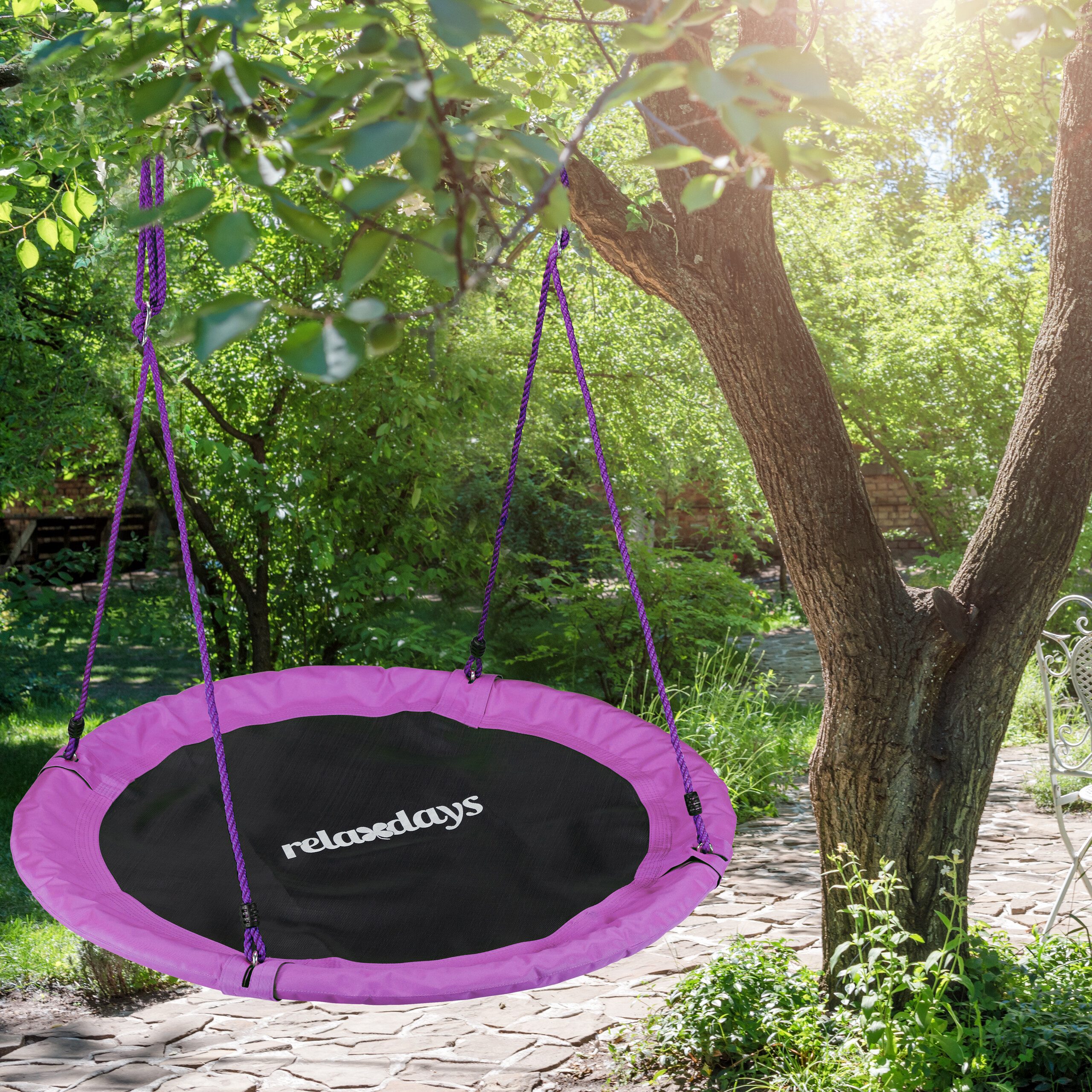 relaxdays Nestschaukel 110 cm, Lila günstig online kaufen