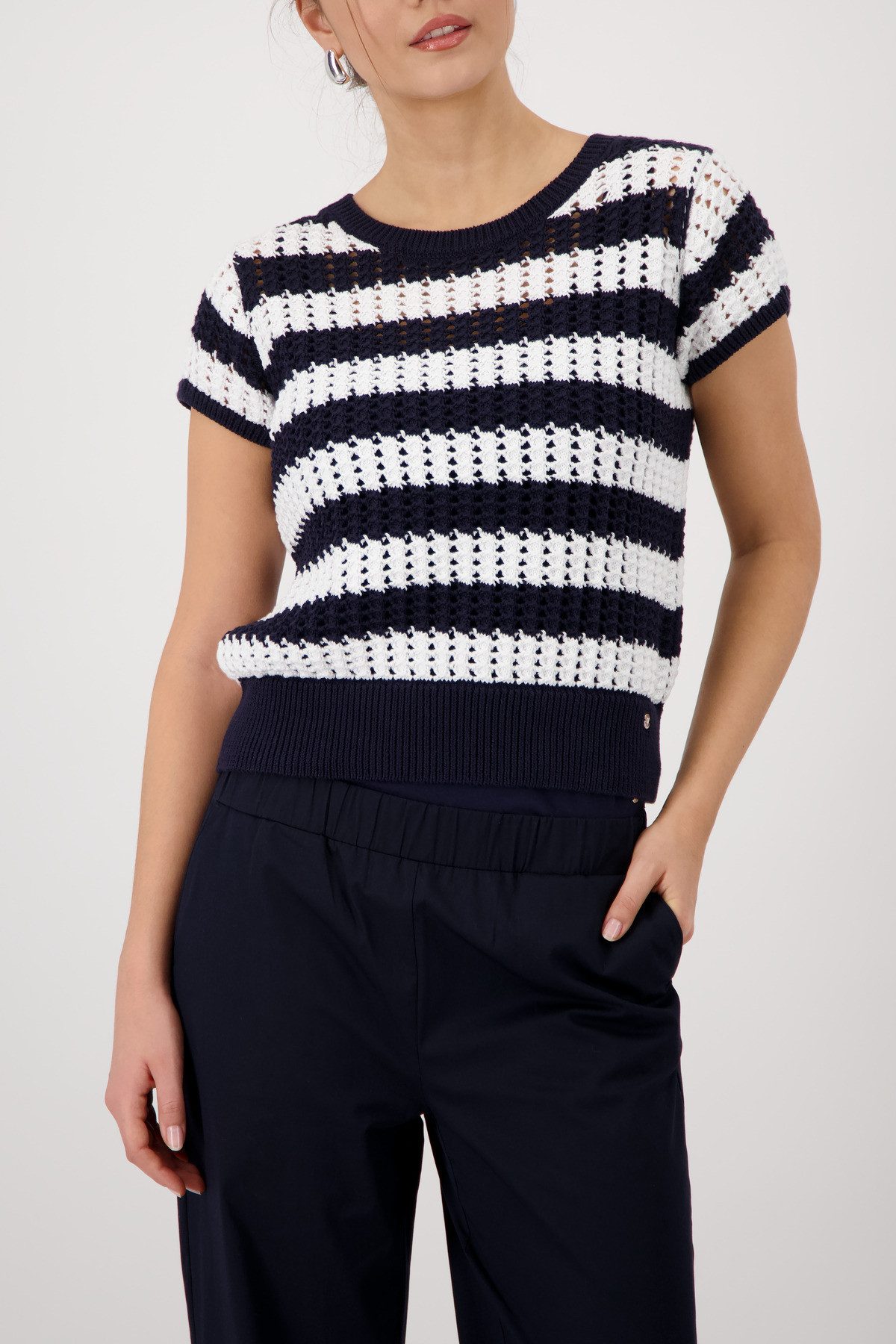 Monari Strickpullover Regular fit mit Ajour-Muster