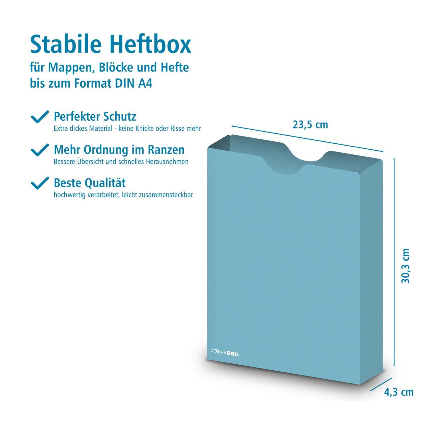 Thumbnail - itenga Organisationsmappe itenga Heftbox DIN A4 Hochformat aus PP nordic blue