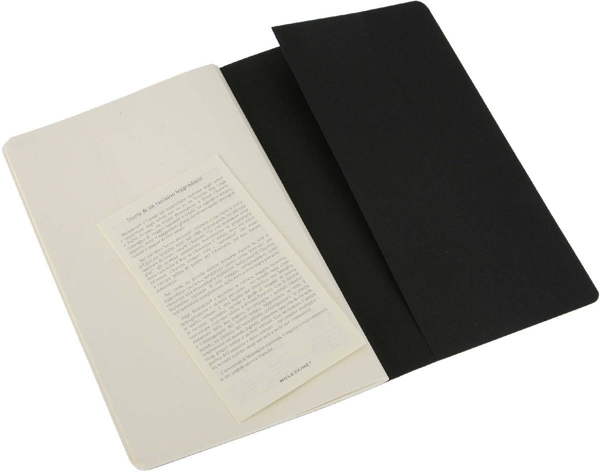 MOLESKINE Notizbuch Notizheft Cahier L A5 13x21cm VE=3 Stück blanko schwarz
