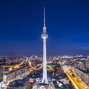 Wallario Möbelfolie Fernsehturm Berlin bei Nacht