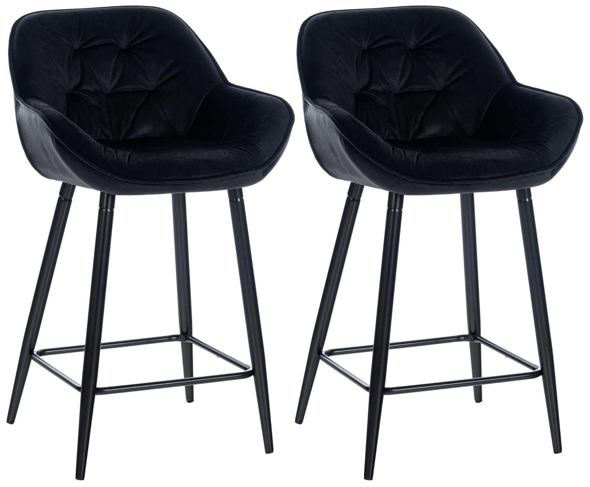 furnicato Barhocker Gibson 93,5x54x57,5 cm schwarz (1 St), Gepolsterte Tresenstühle mit Fußstütze und stabilem Metallgestell