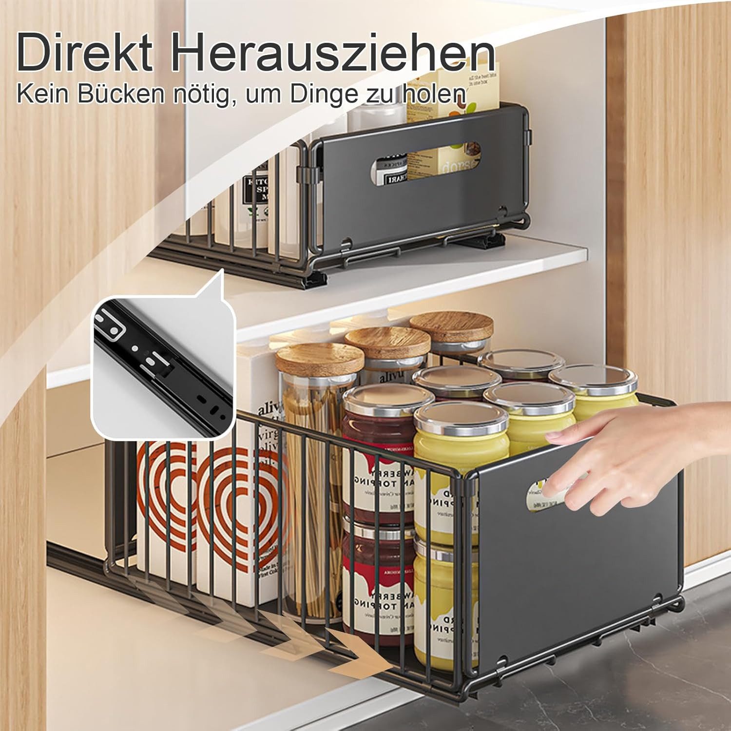 Auledio Küchenorganizer-Set Teleskopschublade, 2-teiliges ausziehbares Aufb günstig online kaufen