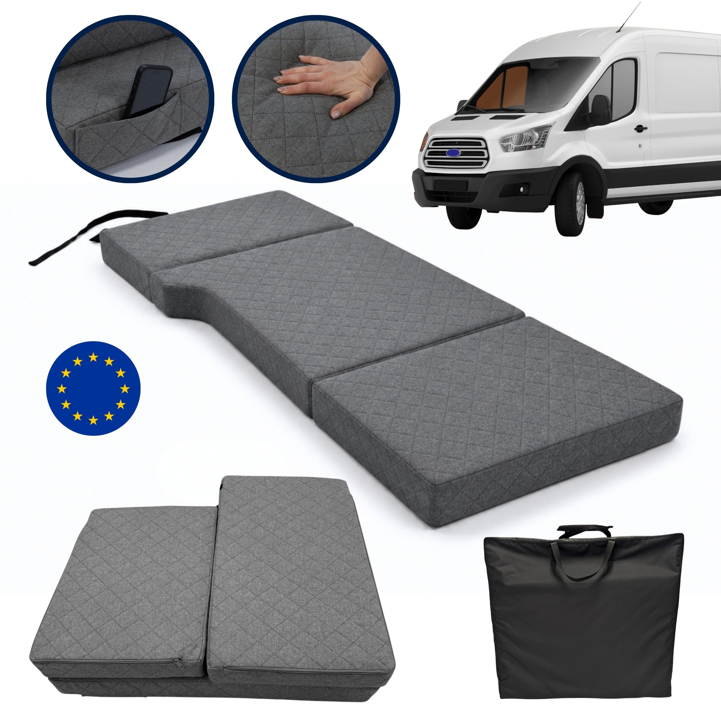 Klappmatratze VISCO Fahrerhaus-Matratze für Ford Transit, Trafic & Vivaro, FORTISLINE