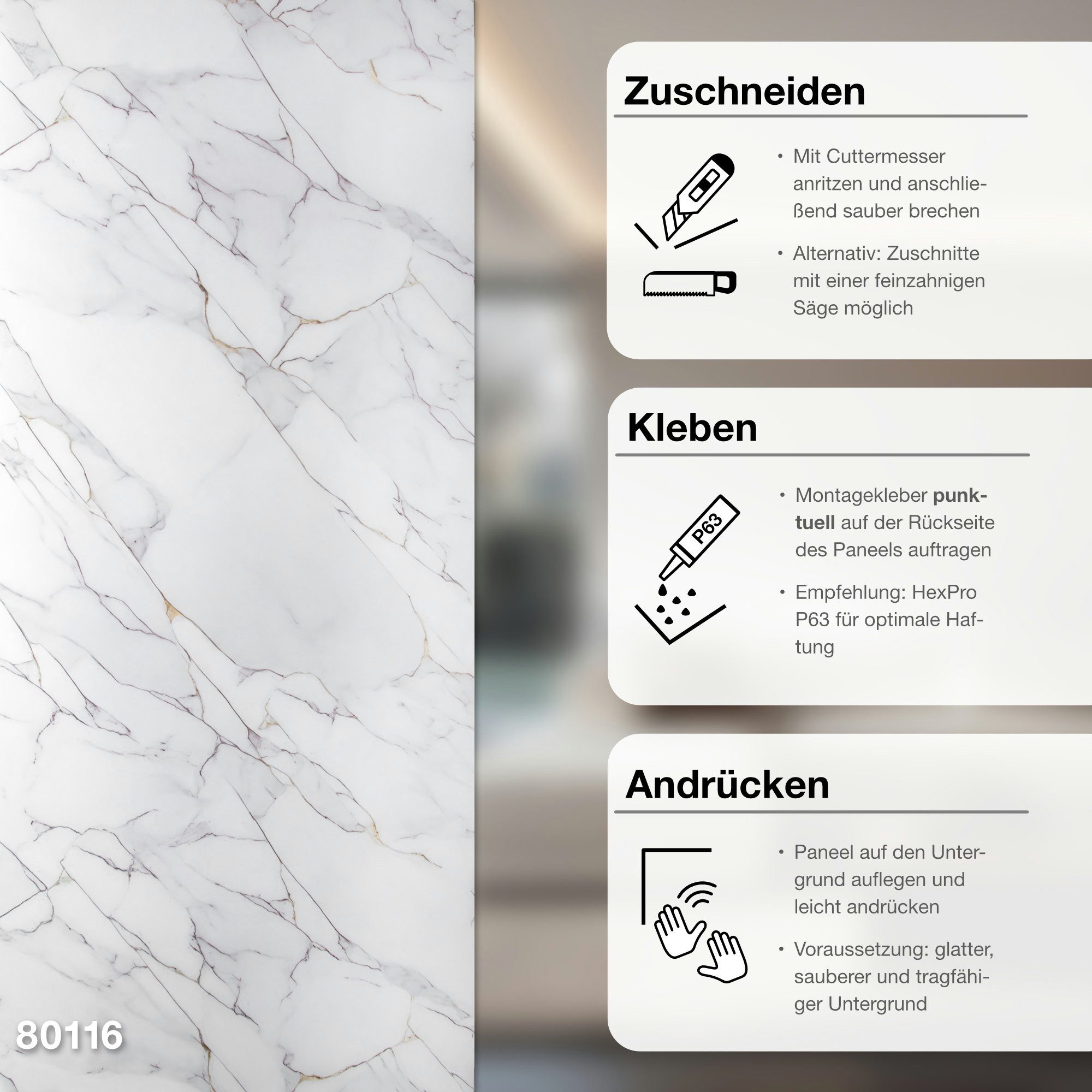 Hexim Wandpaneel, (Marmoroptik 10 Stück 280x122 cm SPC Kunststoff Innen & A günstig online kaufen