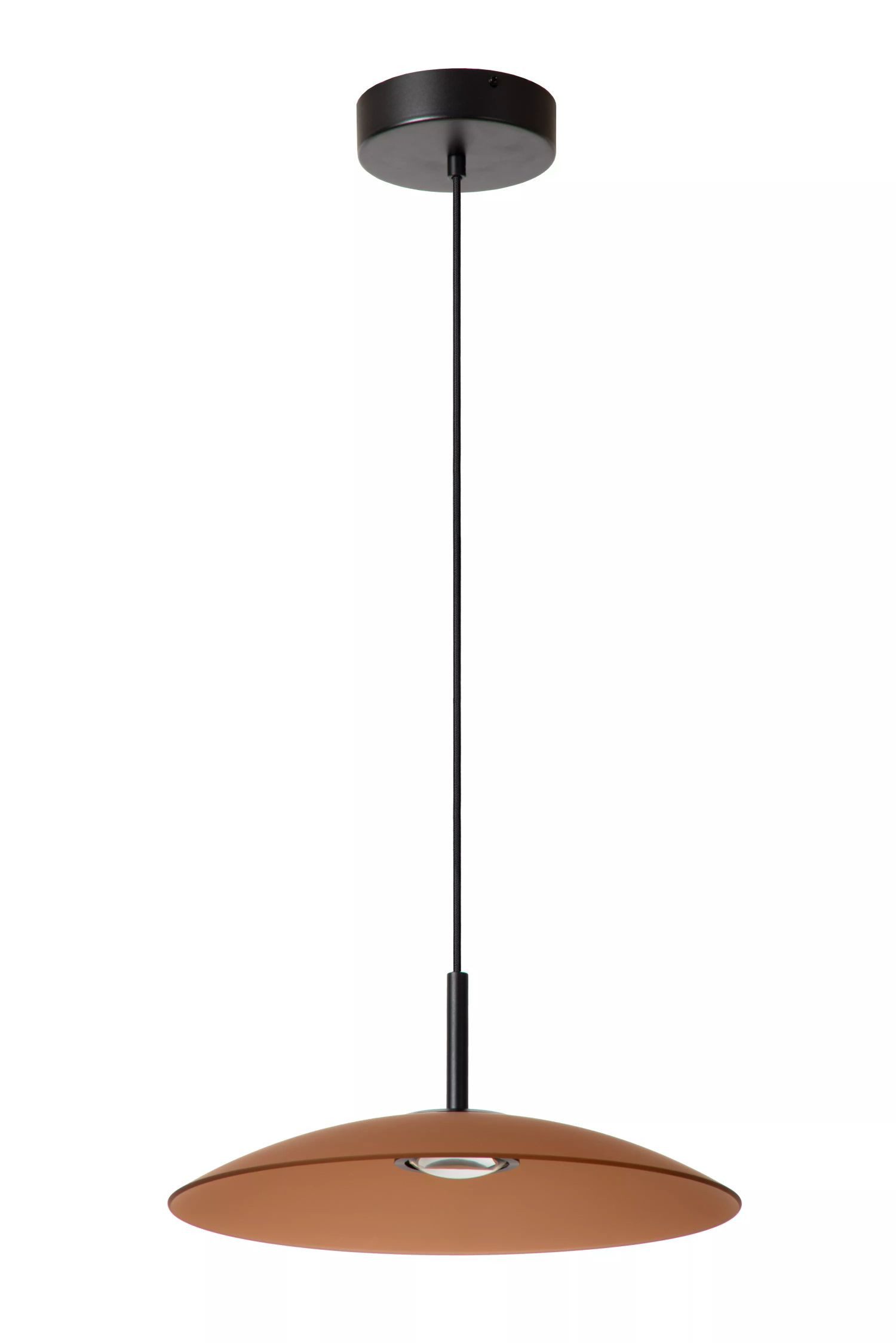 Licht-Erlebnisse Pendelleuchte SOMAR, LED fest integriert, Warmweiß, Metall Rauchglas LED D: 40 cm rund H: max. 150 cm Schwarz Bernstein