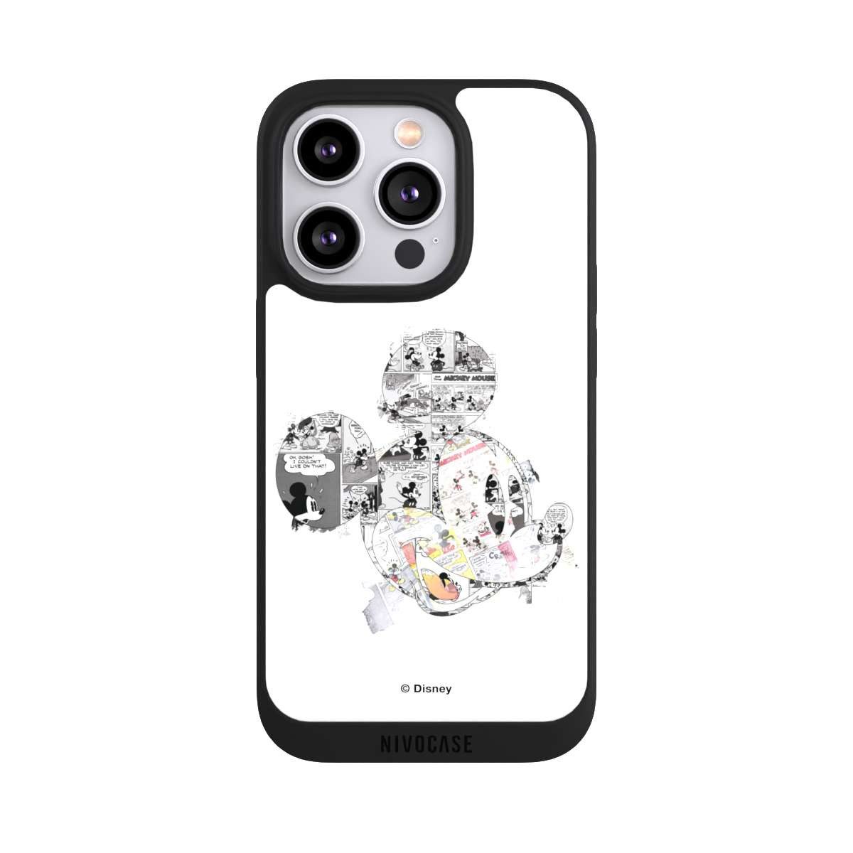 NIVOCASE Handyhülle Mickey Mouse Offizielles Lizenzprodukt Disney Mickey Mouse - Collage, Apple iPhone 14 Pro Handyhülle Hülle NIVOpure Case Schwarz