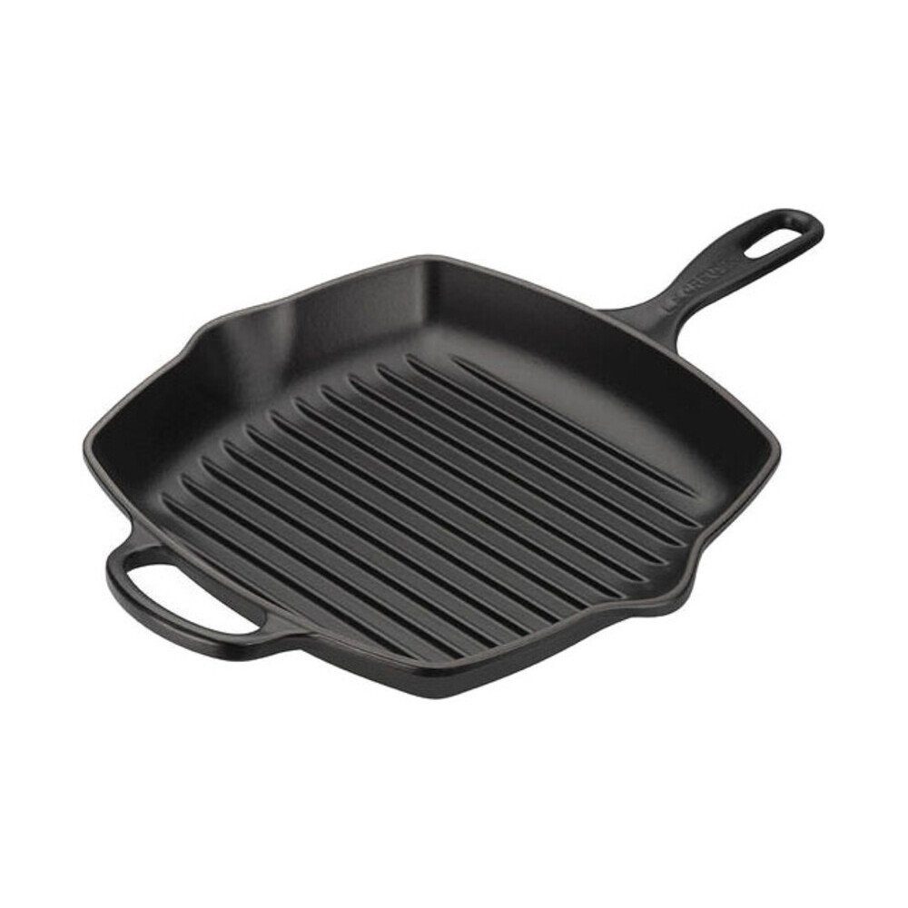 LE CREUSET Grillpfanne Grillpfanne 26x26 cm Signature Schwarz, (1-tlg), Gusseisen, emailliert, schwarz, Handreinigung, Induktion
