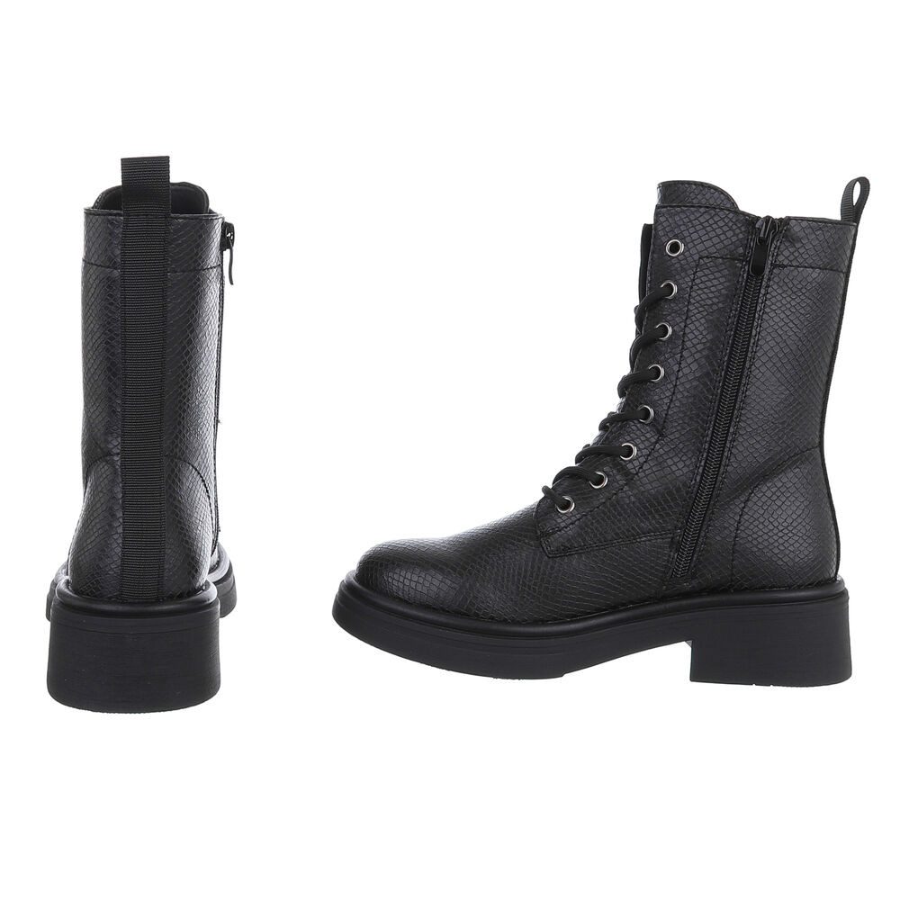 Ital-Design Damen Stiefel mit Schnürung und blockabsatz für Alltag Schnürstiefelette (90598762) Blockabsatz Stiefeletten in Schwarz – Bild 5 von 5