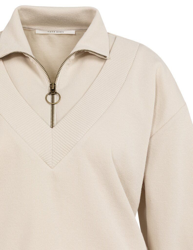 YAYA Sweatshirt Pullover mit doppeltem Kragen