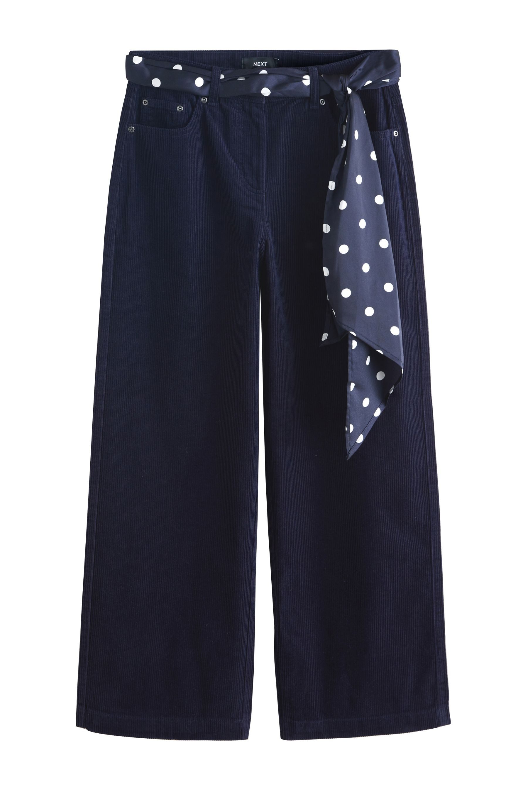 Next Cordhose Cordhose mit weitem Bein und Schal (1-tlg)
