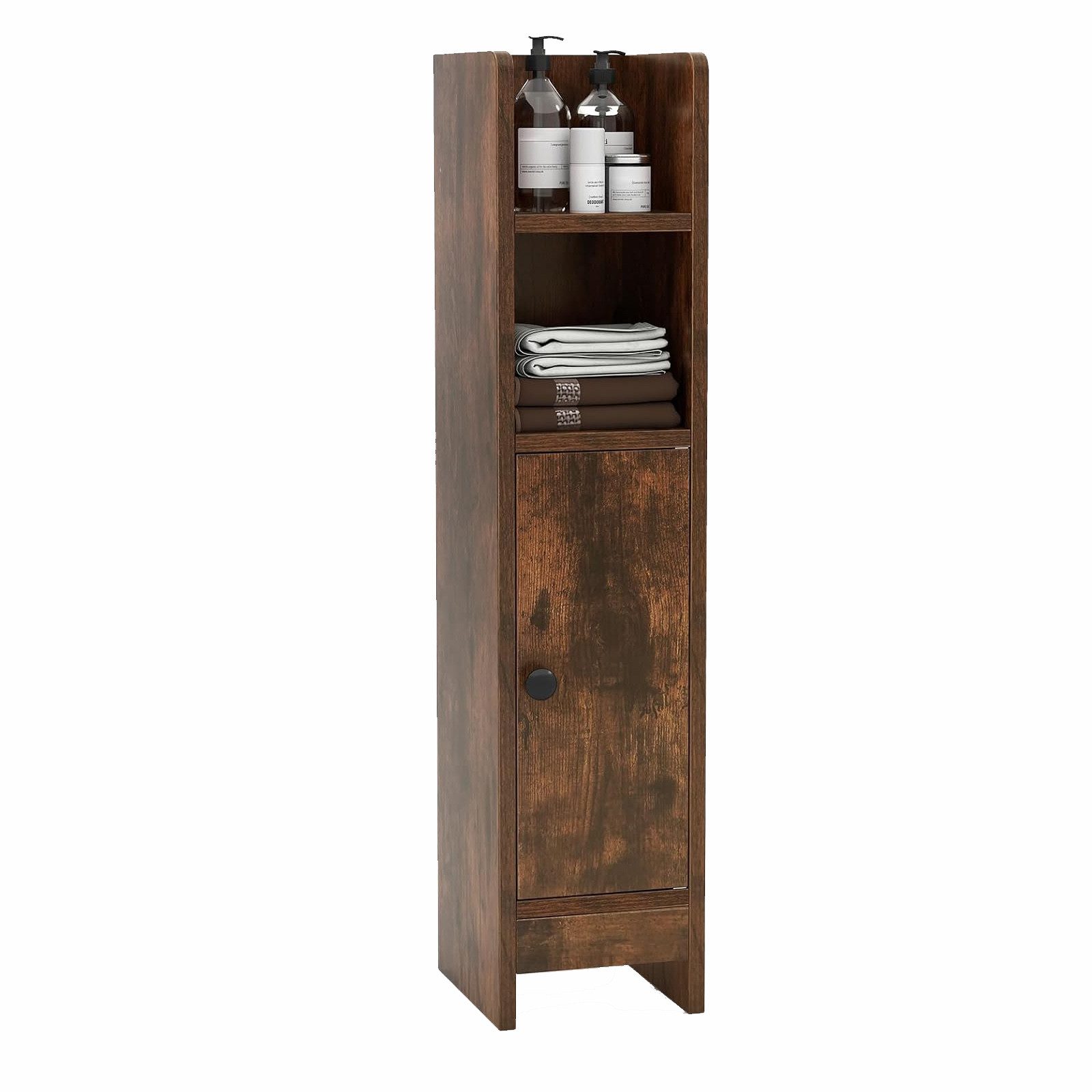 KOMFOTTEU Badregal Badezimmerschrank, Badschrank mit 3-stufig verstellbarem Regal