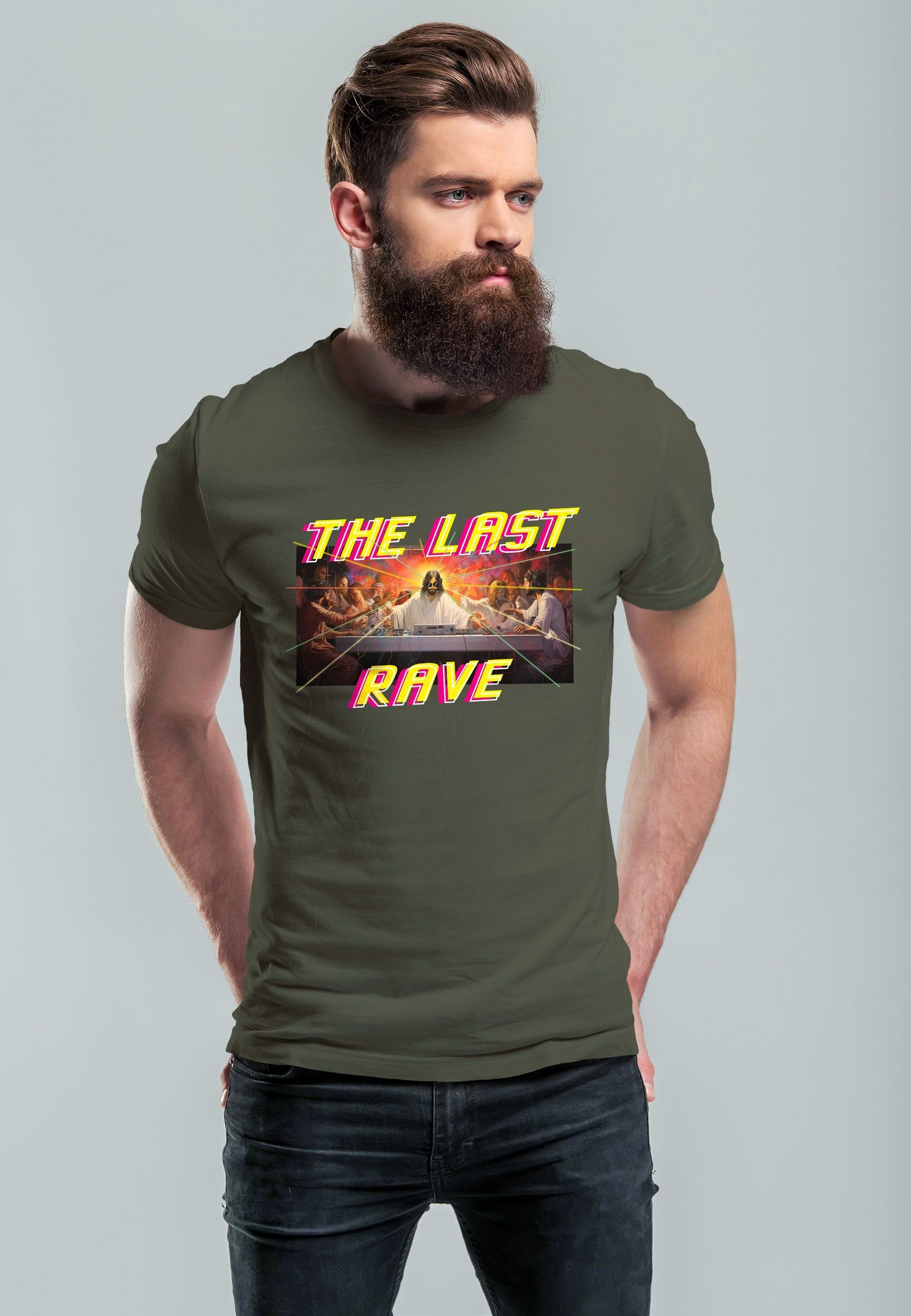 Neverless Print-Shirt Herren T-Shirt Techno The günstig online kaufen