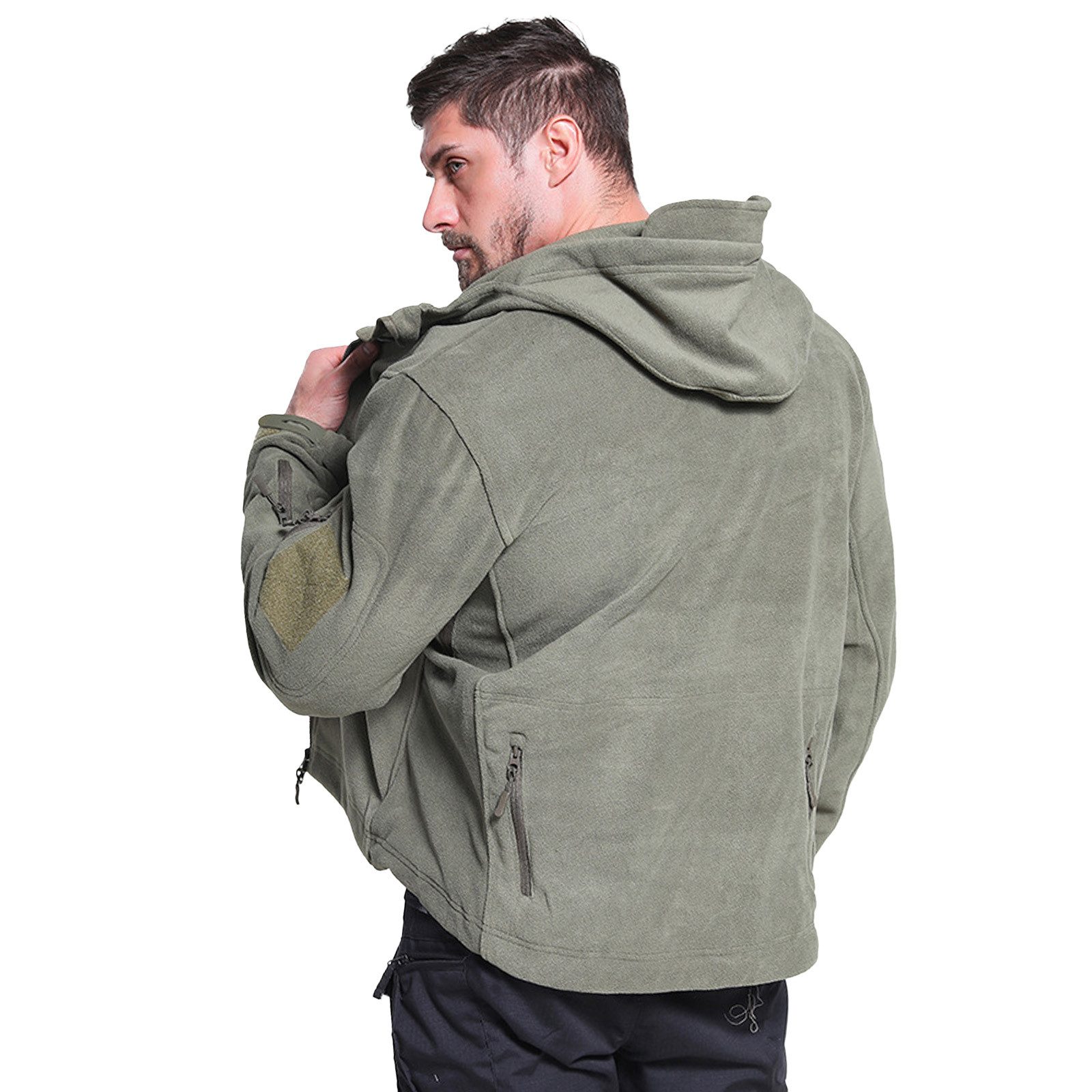 TAN.TOMI Fleecejacke Herren Fleece Jacke Outdoor Winddicht Kapuzenjacke (fü günstig online kaufen