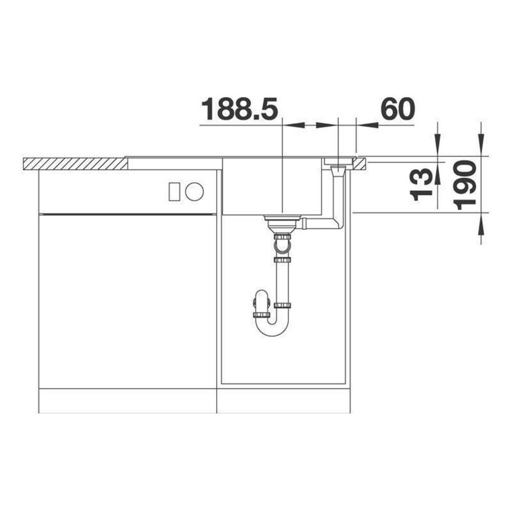 Holzschneidbrett, cm Blanco mit Silgranit BLANCO III AXIA InFino, 45 S 78/51 cafe Granitspüle