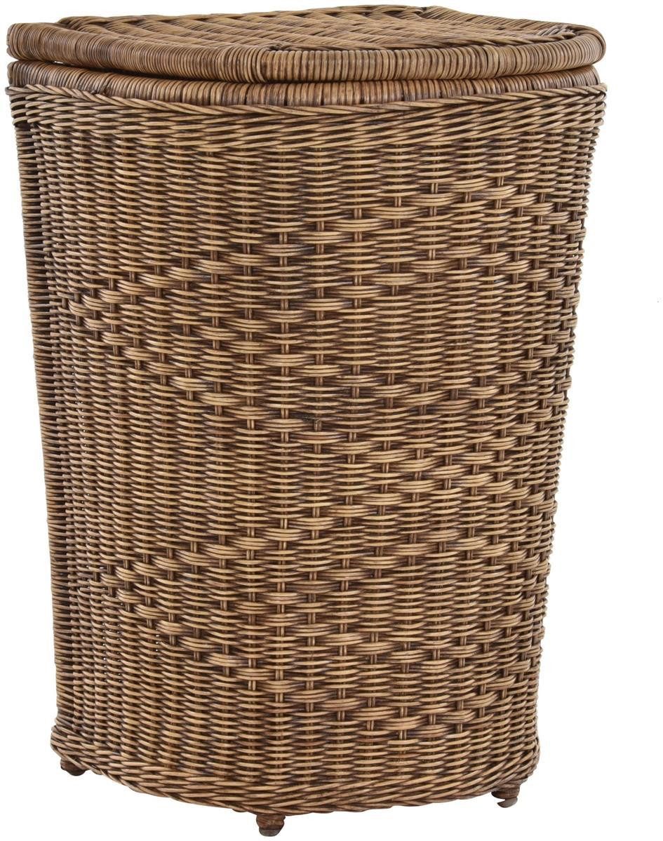 Krines Home Wäschetruhe Edle Rattan Wäschetonne Wäschekorb mit Deckel Korb Aufbewahrung, Truhe für Wäsche mit Inlett Wäschesammler