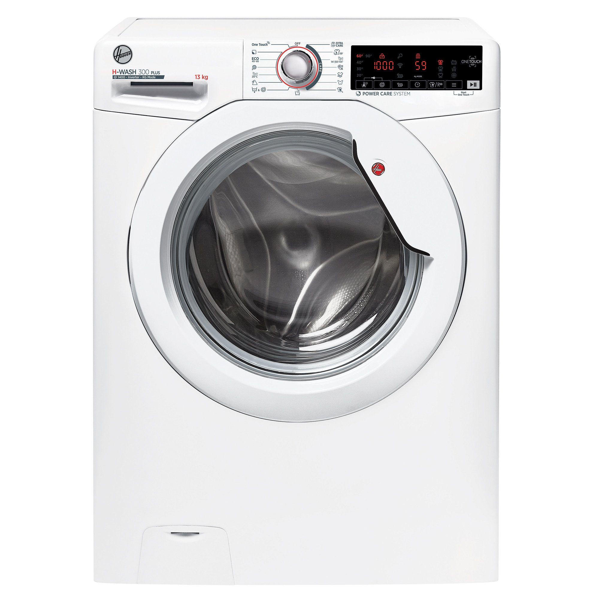 Hoover Waschmaschine H-WASH300 Design H3W 413TXME/1-S, 13 kg, 1400 U/min, All in One -Technologie, Symbolblende, Inverter-Motor