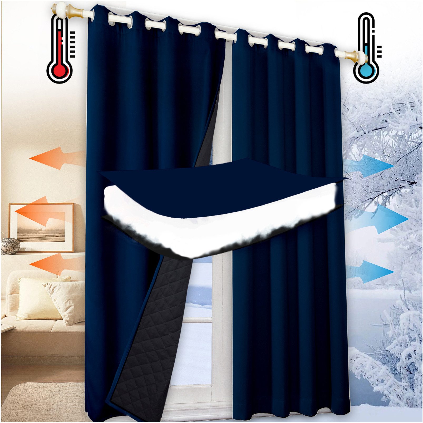 Jibenhome Vorhang Schlafzimmer Vorhänge Blickdicht, Thermogardinen günstig online kaufen