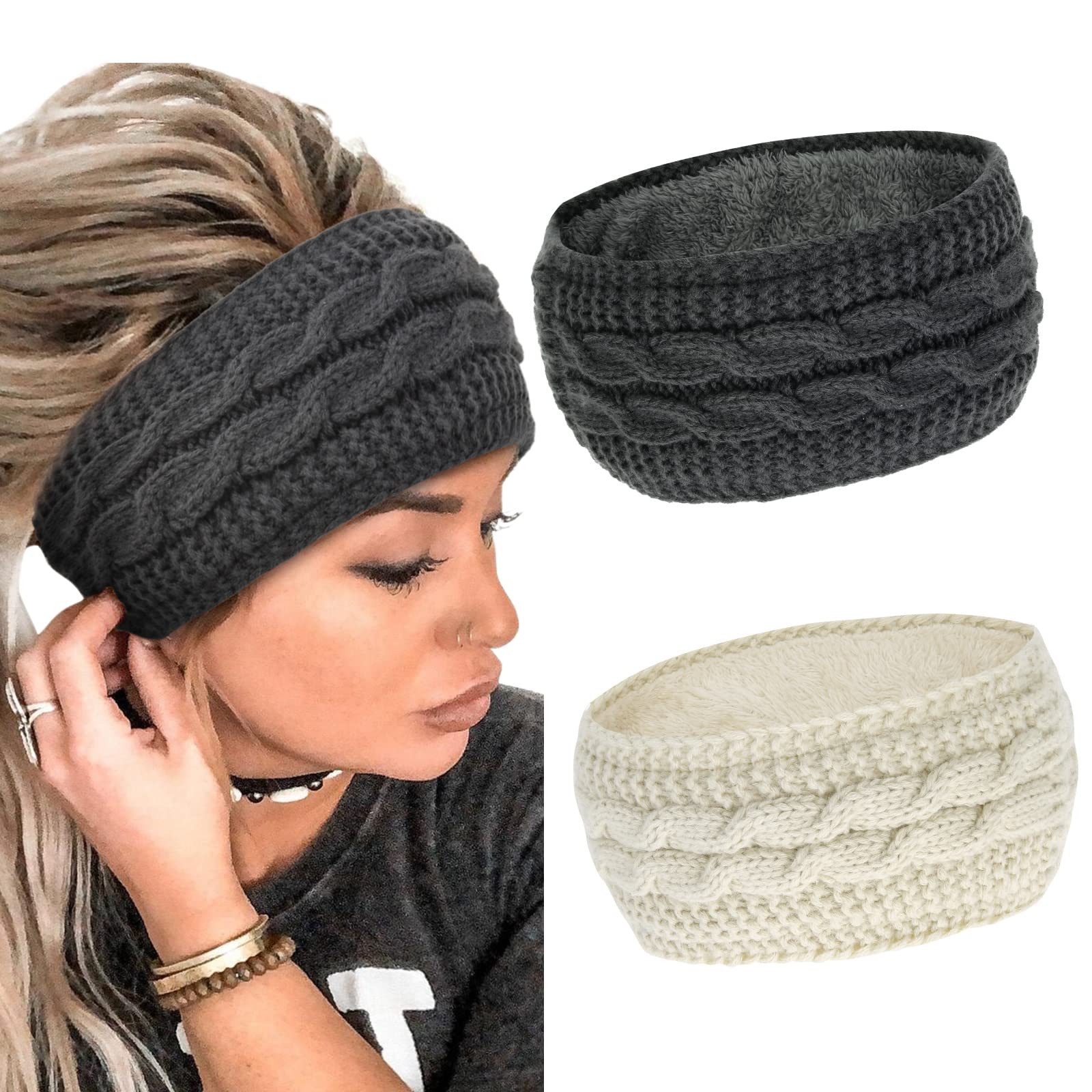 Bextsrack Stirnband Damen Stirnbänder Gestrickte Verdicken Haarband