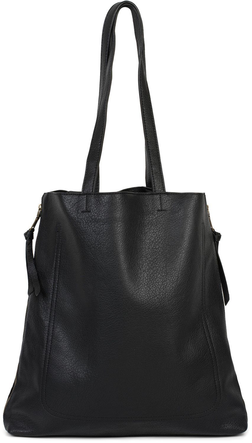 Damen Handtaschen styleBREAKER Schultertasche, Tote Bag mit seitlichen Reißverschlüssen