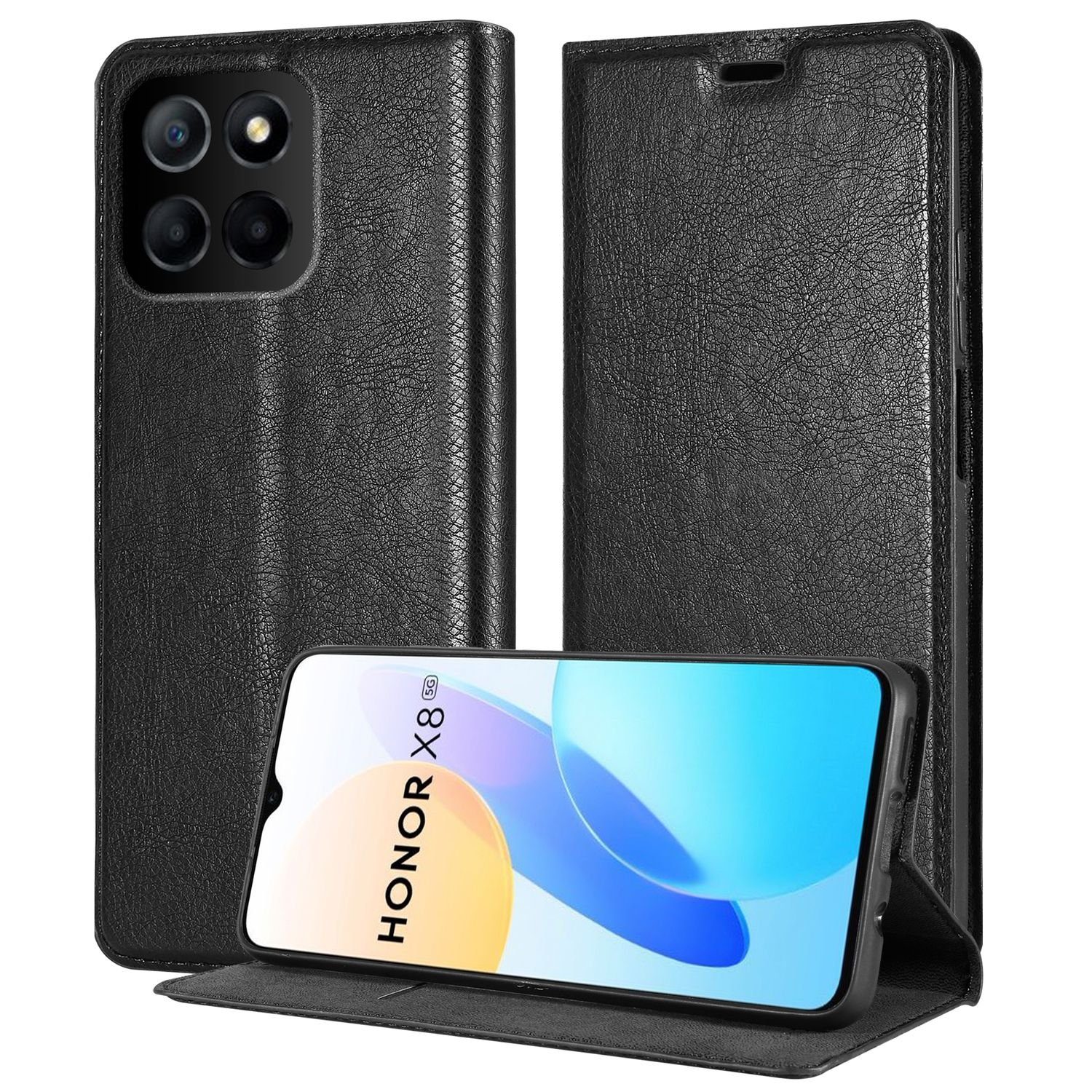 Cadorabo Handyhülle für Honor X8 5G Hülle Honor X8 5G, Hülle Schutzhülle mit Standfunktion, Magnetverschluss und Kartenfach