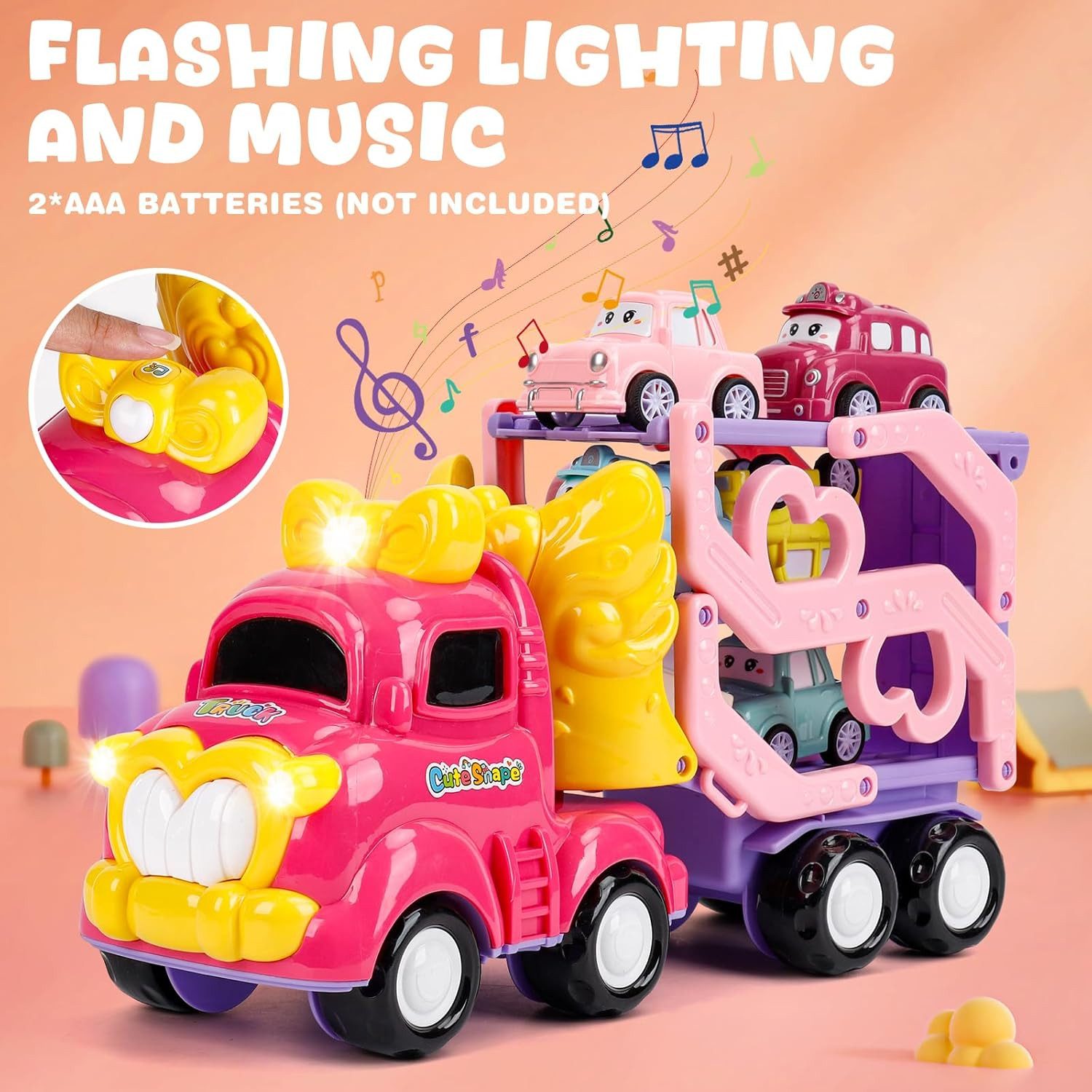 LA CUTE Spielzeug-LKW 7-in-1 Transport-LKW Spielzeug mit Mini-Autos, Licht, günstig online kaufen