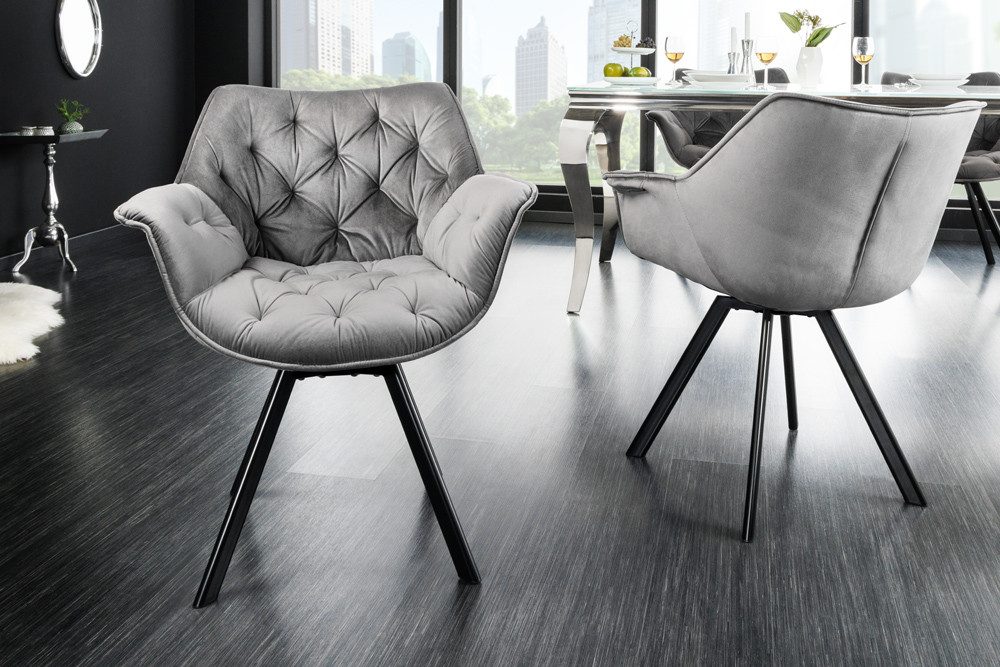 riess-ambiente Polsterstuhl THE DUTCH COMFORT grau / schwarz (Einzelartikel günstig online kaufen